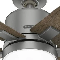 Hunter Acela 52 in. Integrated LED Indoor Matte Silver Ceiling Fan with Remote -Fans Shop matte silver hunter ceiling fans with lights 51674 1f 1000