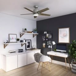 Hunter Acela 52 in. Integrated LED Indoor Matte Silver Ceiling Fan with Remote -Fans Shop matte silver hunter ceiling fans with lights 51674 40 1000