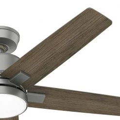 Hunter Acela 52 in. Integrated LED Indoor Matte Silver Ceiling Fan with Remote -Fans Shop matte silver hunter ceiling fans with lights 51674 4f 1000
