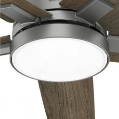 Hunter Acela 52 in. Integrated LED Indoor Matte Silver Ceiling Fan with Remote -Fans Shop matte silver hunter ceiling fans with lights 51674 66 1000