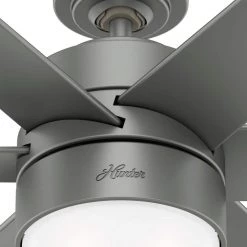 Hunter Solaria 60 in. Integrated LED Indoor/Outdoor Matte Silver Ceiling Fan with Light Kit and Wall Control -Fans Shop matte silver hunter ceiling fans with lights 59625 31 1000