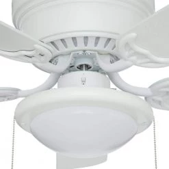 Unbranded Hugger 44 in. LED Matte White Ceiling Fan -Fans Shop matte white ceiling fans with lights al383cp mwh 77 1000