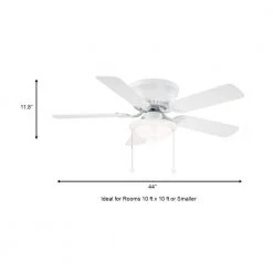 Unbranded Hugger 44 in. LED Matte White Ceiling Fan -Fans Shop matte white ceiling fans with lights al383cp mwh a0 1000