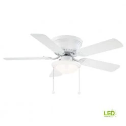 Unbranded Hugger 44 in. LED Matte White Ceiling Fan -Fans Shop matte white ceiling fans with lights al383cp mwh d4 1000