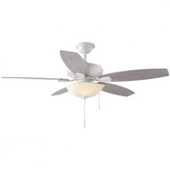 Hampton Bay North Pond 52 in. Indoor/Outdoor LED Matte White Ceiling Fan with Light Kit, Reversible Motor and Reversible Blades -Fans Shop matte white hampton bay ceiling fans with lights 59216 31 1000