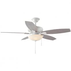 Hampton Bay North Pond 52 in. Indoor/Outdoor LED Matte White Ceiling Fan with Light Kit, Reversible Motor and Reversible Blades -Fans Shop matte white hampton bay ceiling fans with lights 59216 76 1000