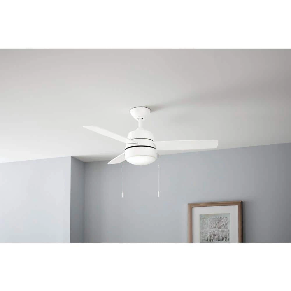 Hampton Bay Caprice 44 in. Integrated LED Indoor Matte White Ceiling Fan with Light Kit 2 Hampton Bay Caprice 44 in. Integrated LED Indoor Matte White Ceiling Fan with Light Kit - Image 2