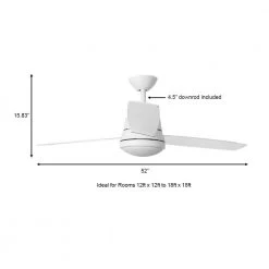Hampton Bay Caprice 52 in. Integrated LED Indoor Matte White Ceiling Fan with Light Kit and Remote Control -Fans Shop matte white hampton bay ceiling fans with lights sw19151r mwh 77 1000