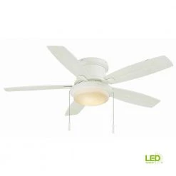 Hampton Bay Roanoke 48 in. LED Indoor/Outdoor Matte White Ceiling Fan with Light Kit -Fans Shop matte white hampton bay ceiling fans with lights yg216 mwh 40 1000