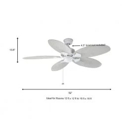 Hampton Bay Lillycrest 52 in. Indoor/Outdoor Matte White Ceiling Fan with Downrod and Reversible Motor; Light Kit Adaptable -Fans Shop matte white hampton bay ceiling fans without lights 32718 a0 1000