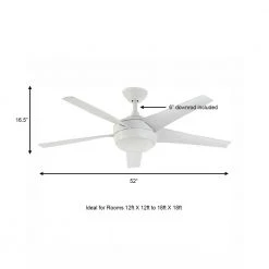 Home Decorators Collection Windward IV 52 in. Indoor LED Matte White Ceiling Fan with Dimmable Light Kit, Remote Control and Reversible Motor -Fans Shop matte white home decorators collection ceiling fans with lights 26662 a0 1000