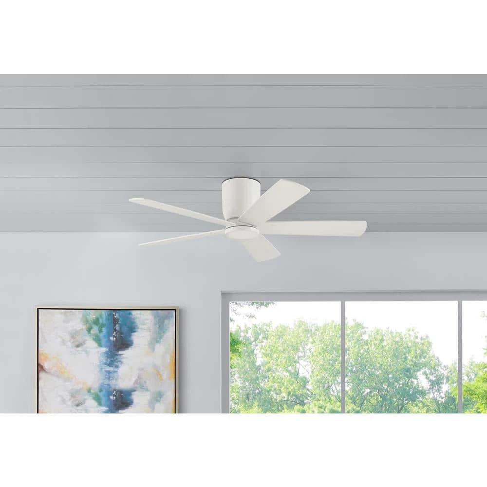 Home Decorators Collection Britton 52 in. Integrated LED Indoor Matte White Ceiling Fan with Light Kit and Remote Control 2 Home Decorators Collection Britton 52 in. Integrated LED Indoor Matte White Ceiling Fan with Light Kit and Remote Control - Image 2