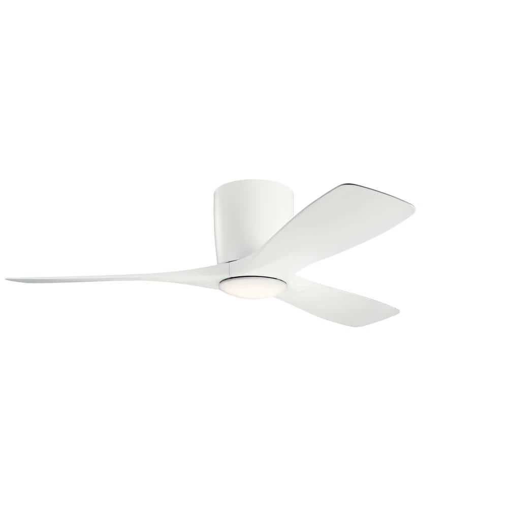 KICHLER Volos 48 in. Integrated LED Indoor Matte White Flush Mount Ceiling Fan with Light Kit and Wall Control 1 KICHLER Volos 48 in. Integrated LED Indoor Matte White Flush Mount Ceiling Fan with Light Kit and Wall Control