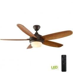 Home Decorators Collection Breezemore 56 in. Indoor LED Mediterranean Bronze Ceiling Fan with Light Kit, Downrod, DC Motor and Remote Control -Fans Shop mediterranean bronze home decorators collection ceiling fans with lights 51556 31 1000