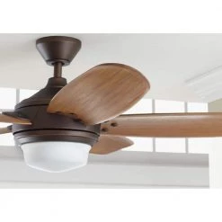 Home Decorators Collection Breezemore 56 in. Indoor LED Mediterranean Bronze Ceiling Fan with Light Kit, Downrod, DC Motor and Remote Control -Fans Shop mediterranean bronze home decorators collection ceiling fans with lights 51556 a0 1000