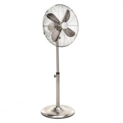 Deco Breeze Adjustable-Height 48 in. Pedestal Fan in Steel Finish