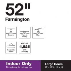 Hampton Bay Farmington 52 in. Indoor Natural Iron Ceiling Fan -Fans Shop natural iron ceiling fans without lights 32764 66 1000
