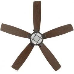 Hampton Bay Seaport 52 in. LED Indoor/Outdoor Natural Iron Ceiling Fan with Light Kit -Fans Shop natural iron hampton bay ceiling fans with lights al634 ni 77 1000