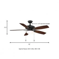 Hampton Bay Gazebo III 52 in. Indoor/Outdoor Natural Iron Ceiling Fan with Light Kit -Fans Shop natural iron hampton bay ceiling fans with lights yg836a ni a0 1000