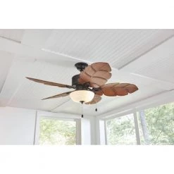 Home Decorators Collection Palm Cove 52 in. Indoor/Outdoor LED Natural Iron Ceiling Fan with Light Kit, Downrod and Reversible Motor -Fans Shop natural iron home decorators collection ceiling fans with lights 51422 d4 1000