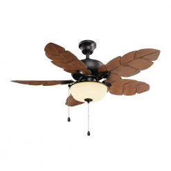 Home Decorators Collection Palm Cove 44 in. Indoor/Outdoor LED Natural Iron Ceiling Fan with Light Kit, Downrod and Reversible Motor -Fans Shop natural iron home decorators collection ceiling fans with lights 51544 1d 1000
