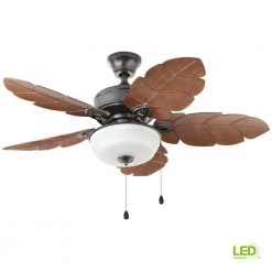 Home Decorators Collection Palm Cove 44 in. Indoor/Outdoor LED Natural Iron Ceiling Fan with Light Kit, Downrod and Reversible Motor -Fans Shop natural iron home decorators collection ceiling fans with lights 51544 77 1000