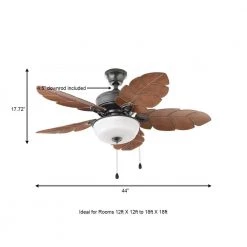 Home Decorators Collection Palm Cove 44 in. Indoor/Outdoor LED Natural Iron Ceiling Fan with Light Kit, Downrod and Reversible Motor -Fans Shop natural iron home decorators collection ceiling fans with lights 51544 a0 1000