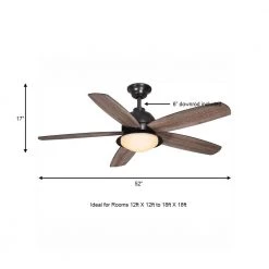 Home Decorators Collection Ackerly 52 in. Indoor/Outdoor Integrated LED Natural Iron Damp Rated Ceiling Fan with Light Kit and Remote Control -Fans Shop natural iron home decorators collection ceiling fans with lights 56014 a0 1000