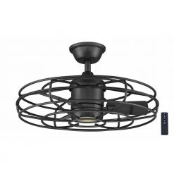 Home Decorators Collection Heritage Point 25 in. Integrated LED Indoor/Outdoor Natural Iron Ceiling Fan with Light and Remote Control