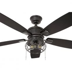 Home Decorators Collection Aldenshire 52 in. LED Indoor/Outdoor Natural Iron Ceiling Fan with Light Kit -Fans Shop natural iron home decorators collection ceiling fans with lights yg726 ni 1d 1000