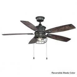 Home Decorators Collection Aldenshire 52 in. LED Indoor/Outdoor Natural Iron Ceiling Fan with Light Kit -Fans Shop natural iron home decorators collection ceiling fans with lights yg726 ni 44 1000