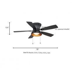 Home Decorators Collection Banneret 52 in. LED Natural Iron Ceiling Fan with Light -Fans Shop natural iron home decorators collection ceiling fans with lights yg730 ni a0 1000