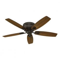 Hunter Oakhurst 52 in. LED Indoor Low Profile New Bronze Ceiling Fan with Light Kit -Fans Shop new bronze hunter ceiling fans with lights 52016 1f 1000