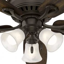 Hunter Oakhurst 52 in. LED Indoor Low Profile New Bronze Ceiling Fan with Light Kit -Fans Shop new bronze hunter ceiling fans with lights 52016 77 1000