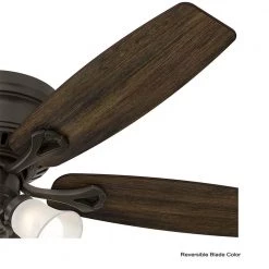 Hunter Oakhurst 52 in. LED Indoor Low Profile New Bronze Ceiling Fan with Light Kit -Fans Shop new bronze hunter ceiling fans with lights 52016 a0 1000