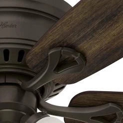 Hunter Oakhurst 52 in. LED Indoor Low Profile New Bronze Ceiling Fan with Light Kit -Fans Shop new bronze hunter ceiling fans with lights 52016 c3 1000