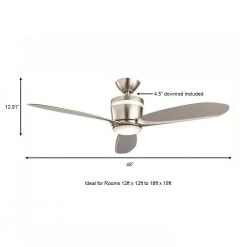 Home Decorators Collection Federigo 48 in. Integrated LED Indoor Nickel Ceiling Fan with Light Kit and Remote Control -Fans Shop nickel home decorators collection ceiling fans with lights sw1618bn 1f 1000