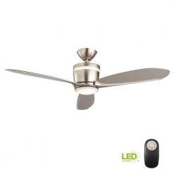 Home Decorators Collection Federigo 48 in. Integrated LED Indoor Nickel Ceiling Fan with Light Kit and Remote Control -Fans Shop nickel home decorators collection ceiling fans with lights sw1618bn 77 1000