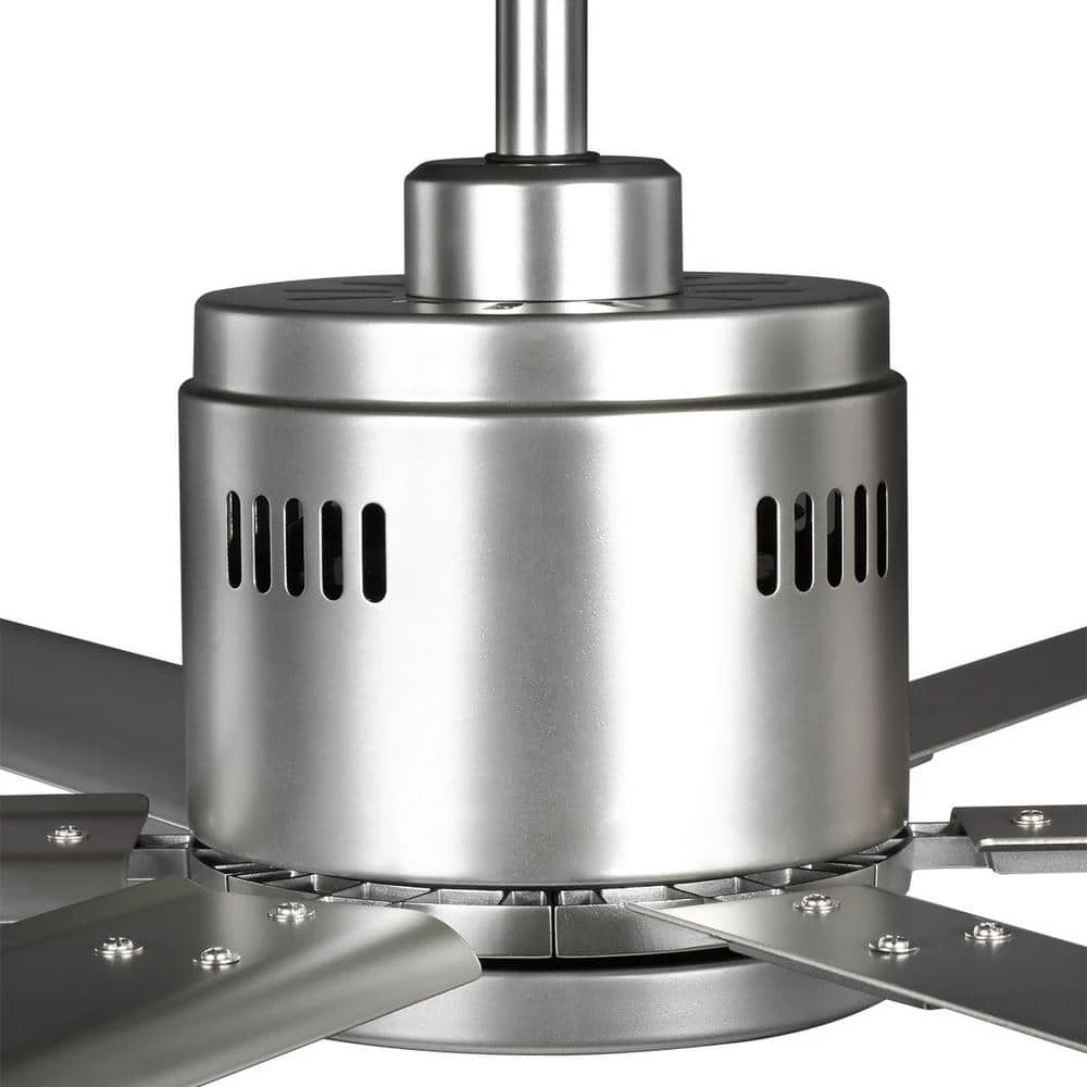 Hubbell Lighting Hubbell Industrial 72 in. Six-Blade Indoor/Outdoor Nickel Dual Mount Ceiling Fan with Wall Control 5 Hubbell Lighting Hubbell Industrial 72 in. Six-Blade Indoor/Outdoor Nickel Dual Mount Ceiling Fan with Wall Control - Image 5