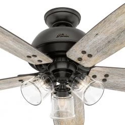 Hunter Deermont 52 in. LED Indoor Noble Bronze Ceiling Fan with Light and Remote Control -Fans Shop noble bronze hunter ceiling fans with lights 50499 c3 1000