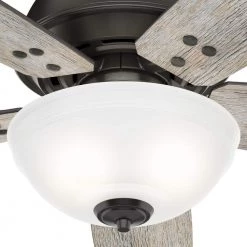 Hunter Reveille 60 in. LED Indoor Noble Bronze Ceiling Fan with Light and Remote -Fans Shop noble bronze hunter ceiling fans with lights 50580 1d 1000