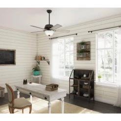 Hunter Reveille 60 in. LED Indoor Noble Bronze Ceiling Fan with Light and Remote -Fans Shop noble bronze hunter ceiling fans with lights 50580 40 1000