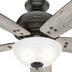 Hunter Reveille 60 in. LED Indoor Noble Bronze Ceiling Fan with Light and Remote -Fans Shop noble bronze hunter ceiling fans with lights 50580 c3 1000