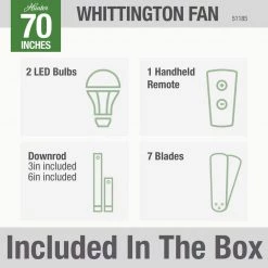 Hunter Whittington 70 in. LED Indoor Noble Bronze Ceiling Fan with Light and Remote -Fans Shop noble bronze hunter ceiling fans with lights 51185 77 1000