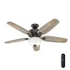 Channing 54 in. LED Indoor Easy Install Noble Bronze Ceiling Fan with HunterExpress Feature Set and Remote