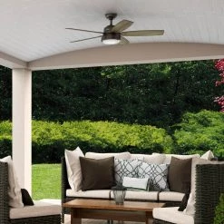 Hunter Channelside 52 in. LED Indoor/Outdoor Noble Bronze Ceiling Fan with Remote Control -Fans Shop noble bronze hunter ceiling fans with lights 59040 76 1000