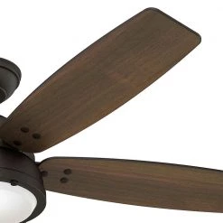 Hunter Channelside 52 in. LED Indoor/Outdoor Noble Bronze Ceiling Fan with Remote Control -Fans Shop noble bronze hunter ceiling fans with lights 59040 77 1000