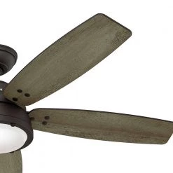 Hunter Channelside 52 in. LED Indoor/Outdoor Noble Bronze Ceiling Fan with Remote Control -Fans Shop noble bronze hunter ceiling fans with lights 59040 c3 1000