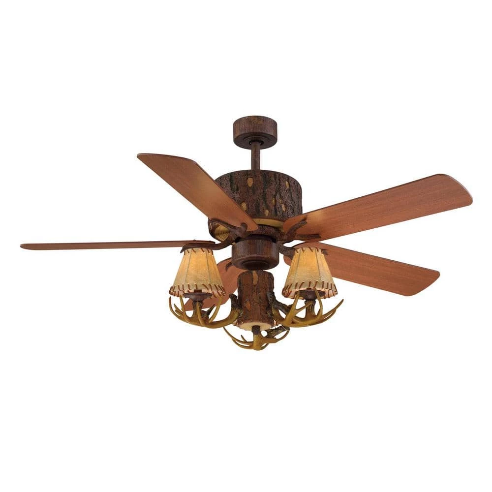 Hampton Bay Lodge 52 in. LED Nutmeg Ceiling Fan with Light and Remote Control 1 Hampton Bay Lodge 52 in. LED Nutmeg Ceiling Fan with Light and Remote Control