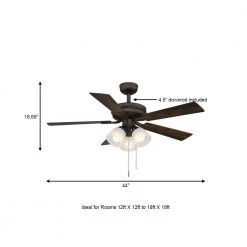 Hampton Bay Sinclair II 44 in. Indoor Oil Rubbed Bronze LED Ceiling Fan with Light -Fans Shop oil rubbed bronze hampton bay ceiling fans with lights al958b eb a0 1000